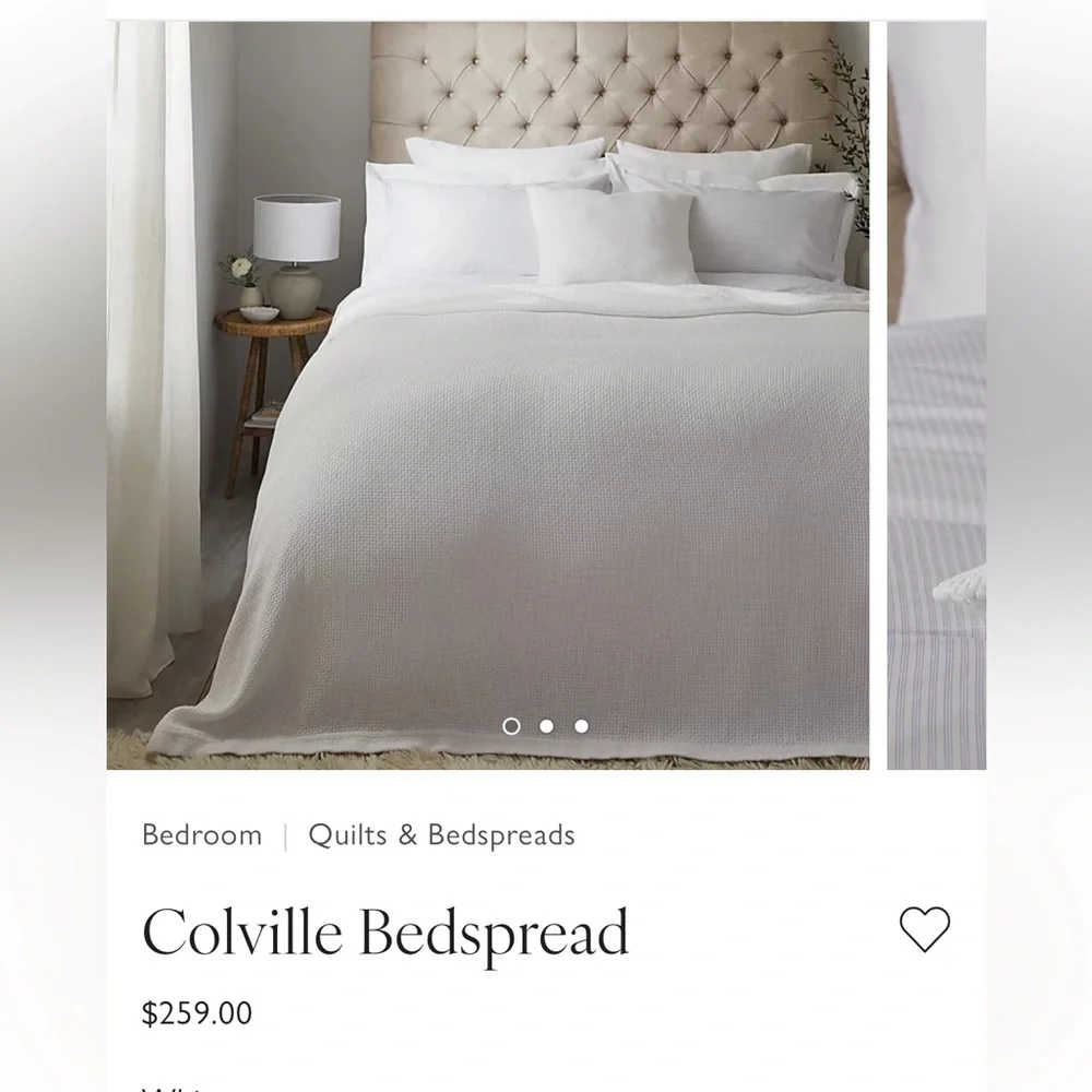 The White Company NIB King Colville Bedspread